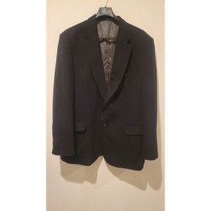 Club Room Men's 100% Camel Hair Sport Coat Jacket BLAZER Size 48 Long Black